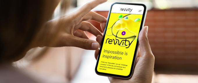 Viewing Revitty brand on smartphone